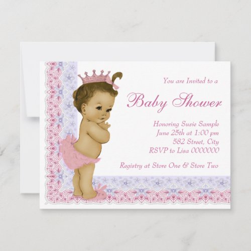 Sweet Baby Pink and Purple Baby Shower Invitation