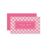 Sweet Baby Pink Gingham Business Card Sweet Baby Pink Gingham Business Card