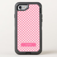 Sweet Baby Pink Gingham OtterBox Defender iPhone 8/7 Case