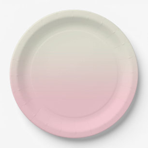 Sweet Baby Pink & Ivory Gradient Ombre Paper Plates