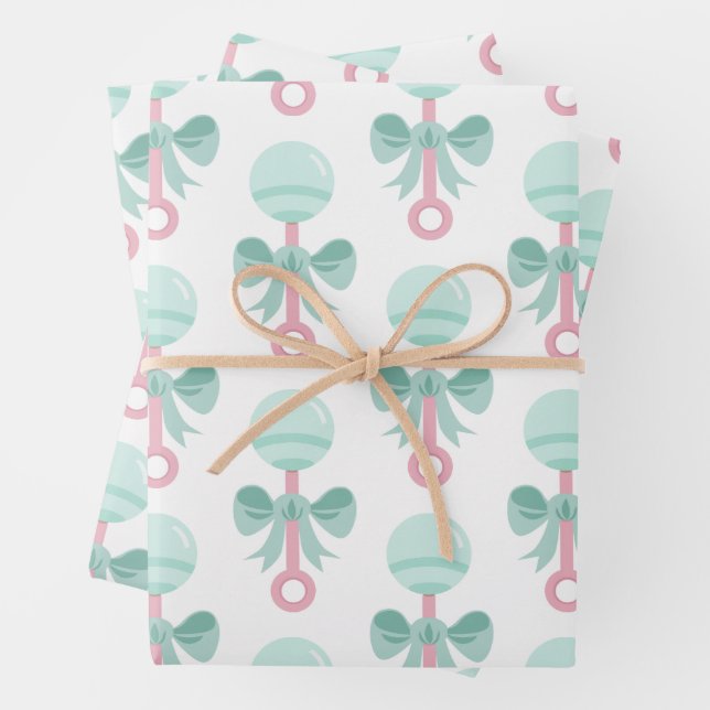  Sweet Baby Rattle Gift Wrap (In situ)