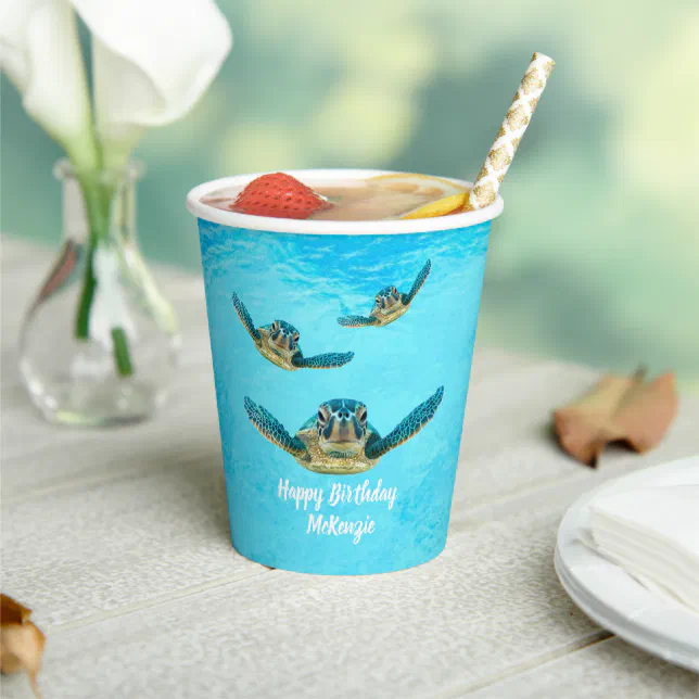 Sweet Baby Sea Turtles Paper Cups | Zazzle