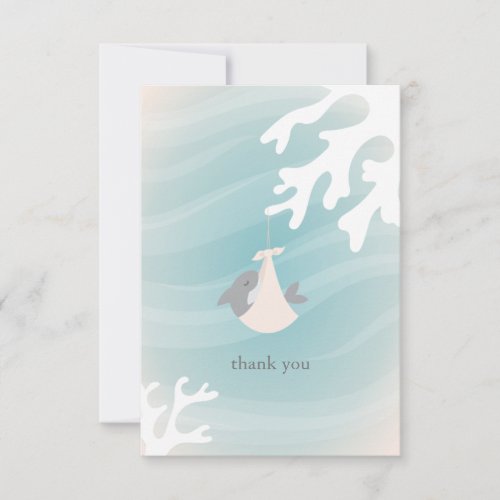 Sweet Baby Shark Blank Thank You Card