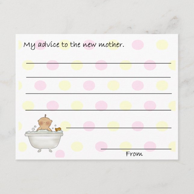 Sweet Baby Shower Advice Cards (Front)