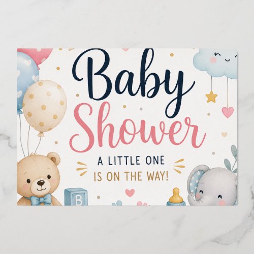 Sweet Baby Shower Celebration Foil Invitation
