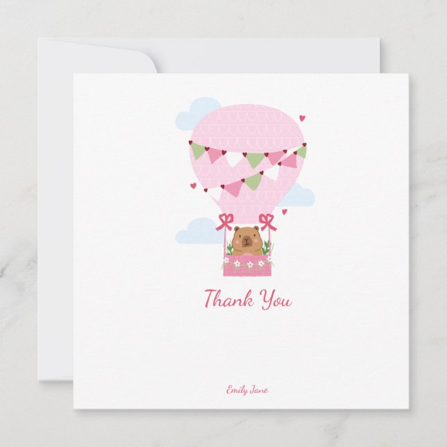 Sweet Baby Shower Presonalized Thank You Note Card (Front)