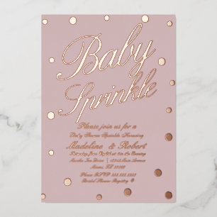 Sweet Baby Shower Sprinkle Gold Dots  Pressed  Foil Invitation