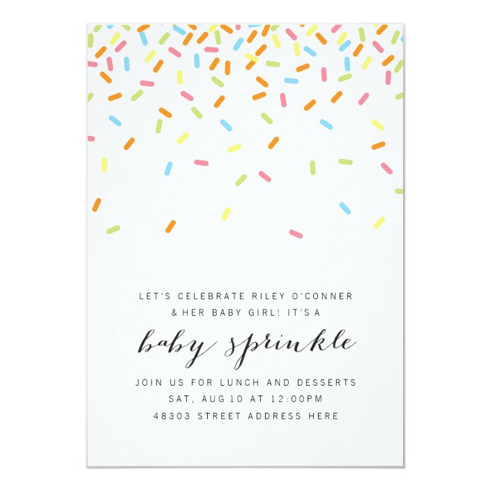 zazzle sprinkle invitations