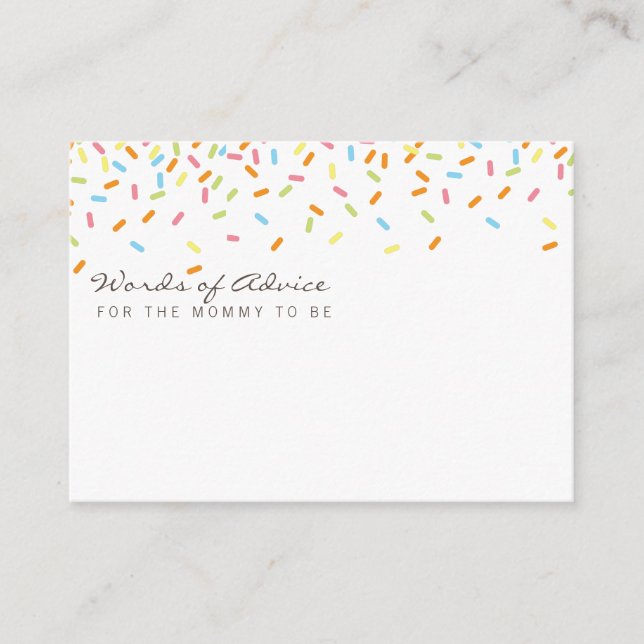 Sweet baby Sprinkle Mommy Advice Cards (Front)