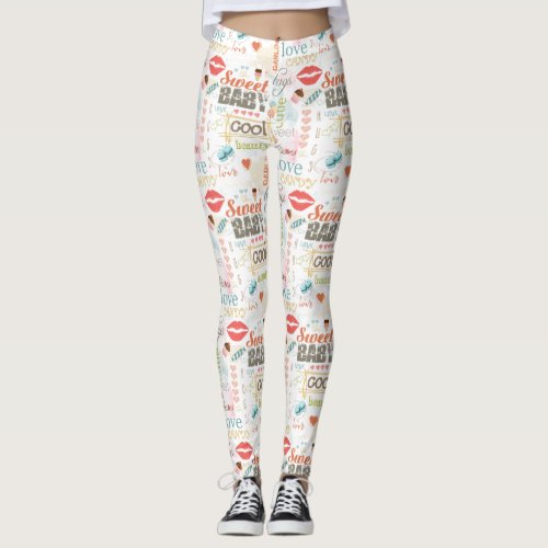 Sweet Baby Text Design Your Color ID237 Leggings