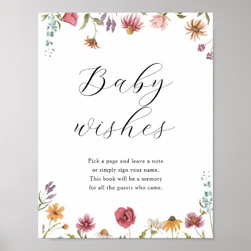 Sweet Baby Wishes Baby Shower Guestbook Sign