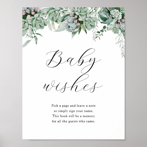 Sweet Baby Wishes Baby Shower Guestbook Sign