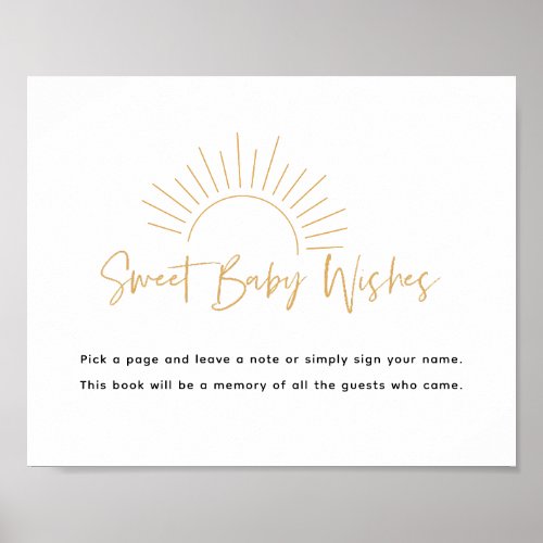 Sweet Baby Wishes Boho Sunshine Poster