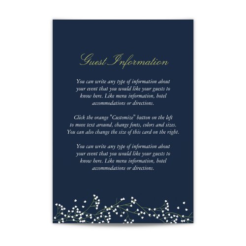 Sweet Baby's Breath Wedding Insert Card