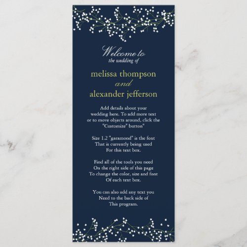 Sweet Baby's Breath Wedding Program