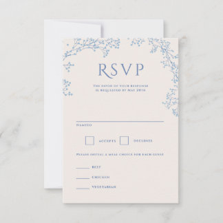 Sweet Baby's Breath Wedding RSVP Card