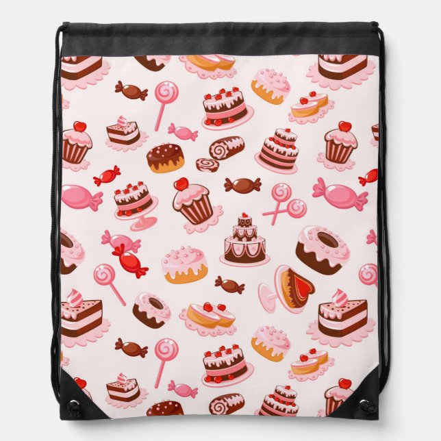 Sweet background drawstring bag (Front)