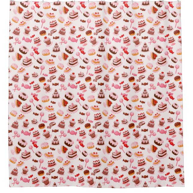 Sweet background shower curtain (Front)