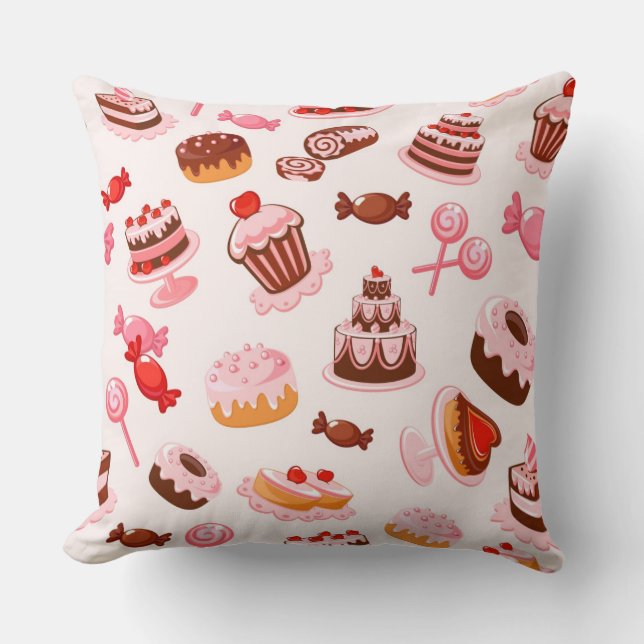 Sweet background throw pillow (Front)