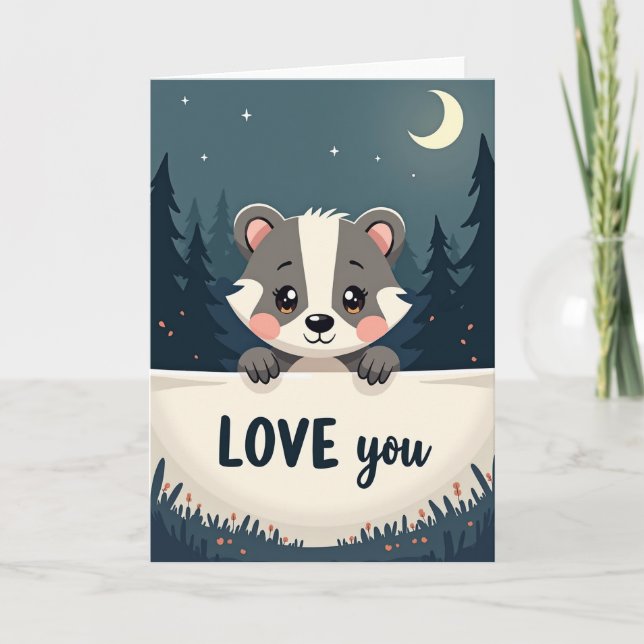 Sweet Badger Love You Card (Front)