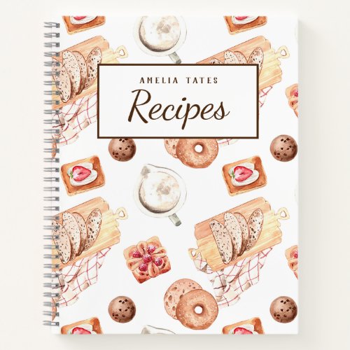 Sweet Baked Pastries Customizable Recipe Book