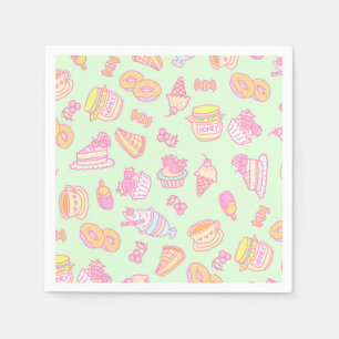 Sweet Bakery and Drinks Green Napkins