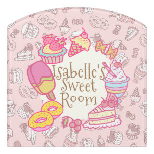 Sweet Bakery and Drinks Peach Door Sign