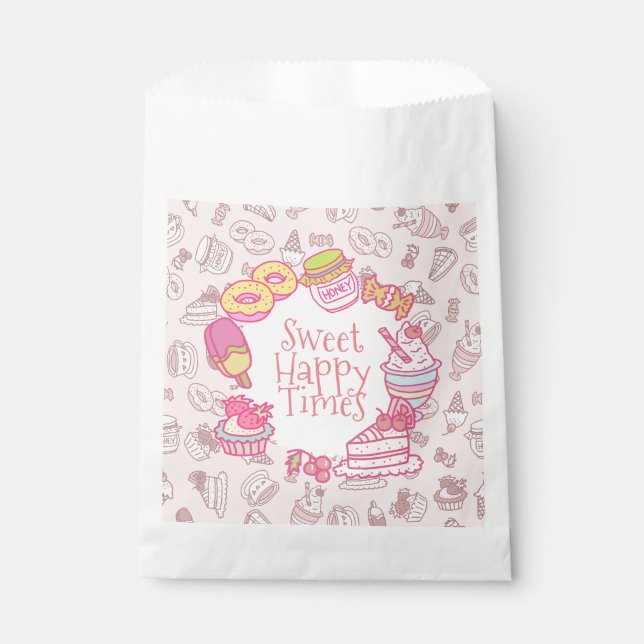 Sweet Bakery and Drinks Peach Favor Bag (Front)