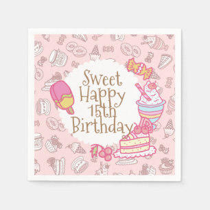 Sweet Bakery and Drinks Peach Napkins