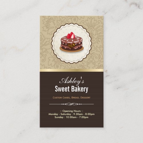 Sweet Bakery Boutique - Cakes Chocolates Pastry Business Card Templates