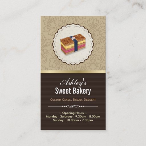 Customizable Sweet Bakery Boutique - Loaf Looking Cake Business Card