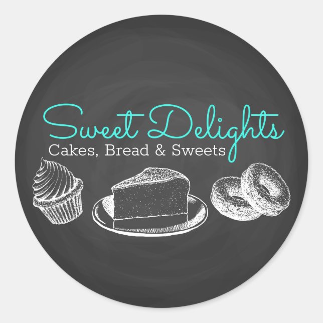 Sweet Bakery Business Classic Round Sticker (Front)