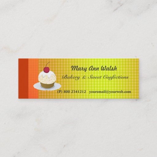 Customizable Sweet Bakery Cake Cupcakes &amp; Confections Business Cards