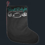 Sweet Bakery Chalkboard Professional Small Christmas Stocking<br><div class="desc">Sweet Bakery Chalkboard design. You can click customize further to change fonts and you can change places and size of drawings.</div>