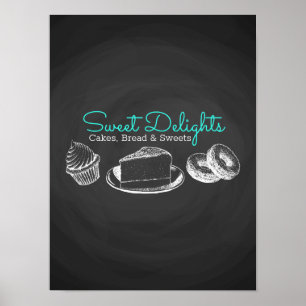 Sweet Bakery Chalkboard Promotional Poster
