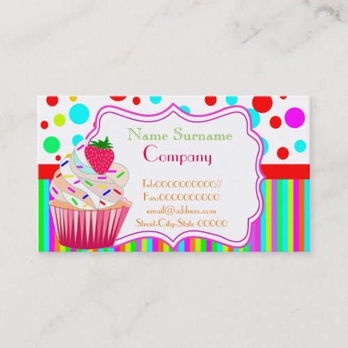 sweet bakery cupcakes business card