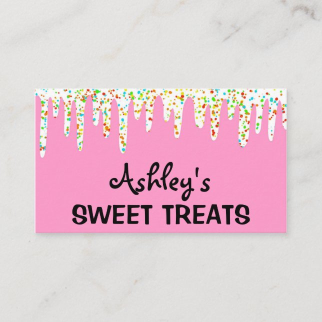 Sweet Bakery Dessert Pastry Chef Cakes Cupcake Business Card (Front)