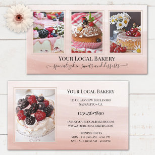 Sweet Bakery Dessert Photo Business Card