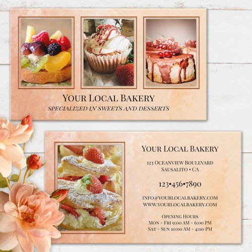 Sweet Bakery Dessert Photo Business Card