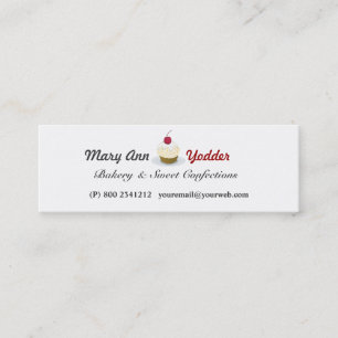 Sweet Bakery  Pretty Cupcakes Baker Confections Mini Business Card