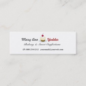 Sweet Bakery  Pretty Cupcakes Baker Confections Mini Business Card by happytwitt at Zazzle