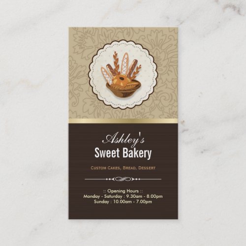 Sweet Bakery Shop _ Breads Rolls Cupcakes Dessert Business Card