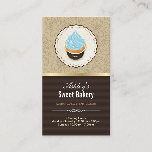 Sweet Bakery Shop - Cupcakes Chocolates Dessert Business Card (Front)