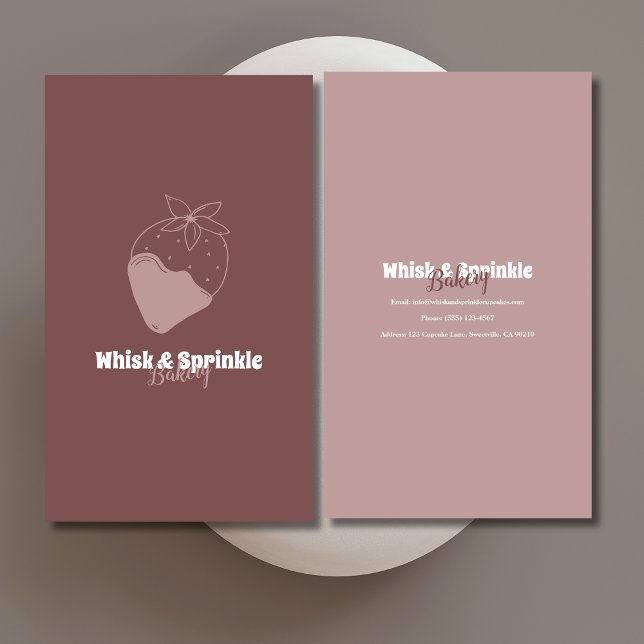 Sweet Bakery Store Custom Cakes Chocolates Dessert Business Card (Creator Uploaded)
