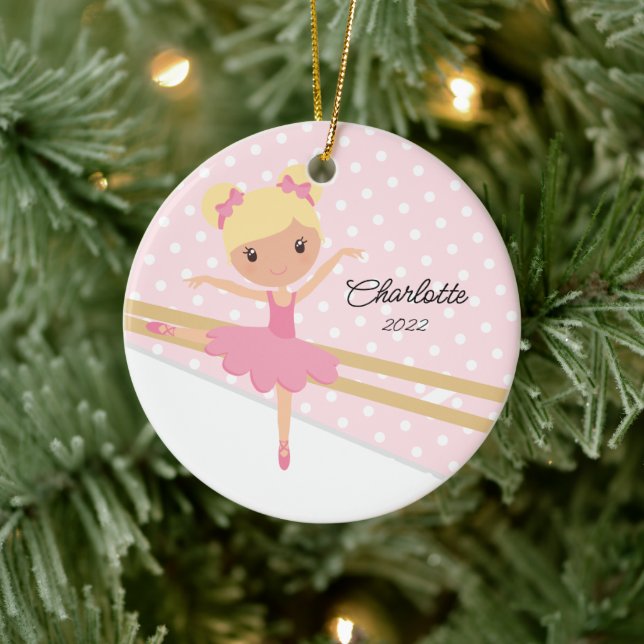 Sweet Ballerina Ballet Dance Christmas Ceramic Orn Ceramic Ornament (Tree)