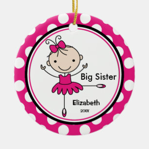 Sweet Ballerina Big Sister Christmas Ornament