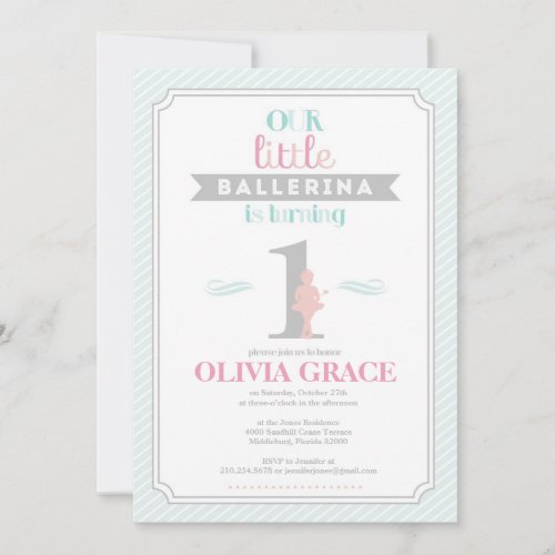 Sweet Ballerina Birthday Party Invitation