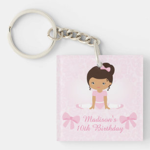 Sweet Ballerina Birthday Party Personalized Keychain