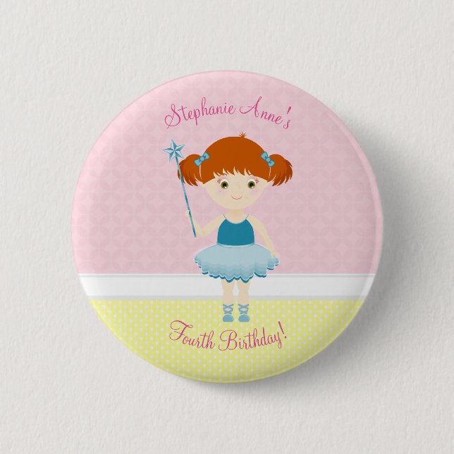 Sweet Ballerina Cupcake Celebration Button (Front)