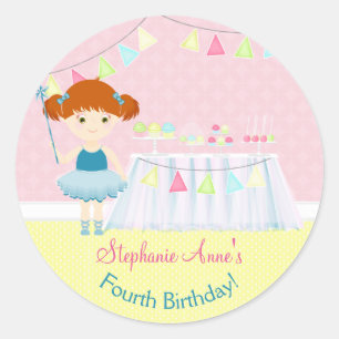Sweet Ballerina Cupcake Celebration Classic Round Sticker